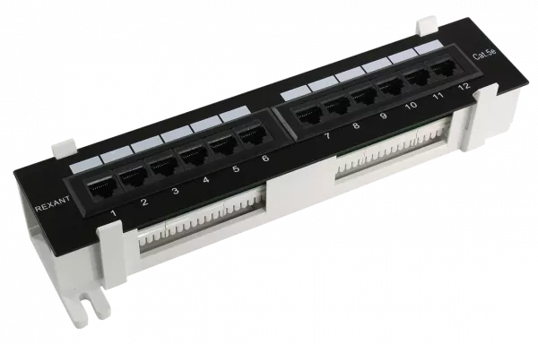 04-0020 REXANT Патч-панель настенная, 12 портов RJ-45, категория 5е