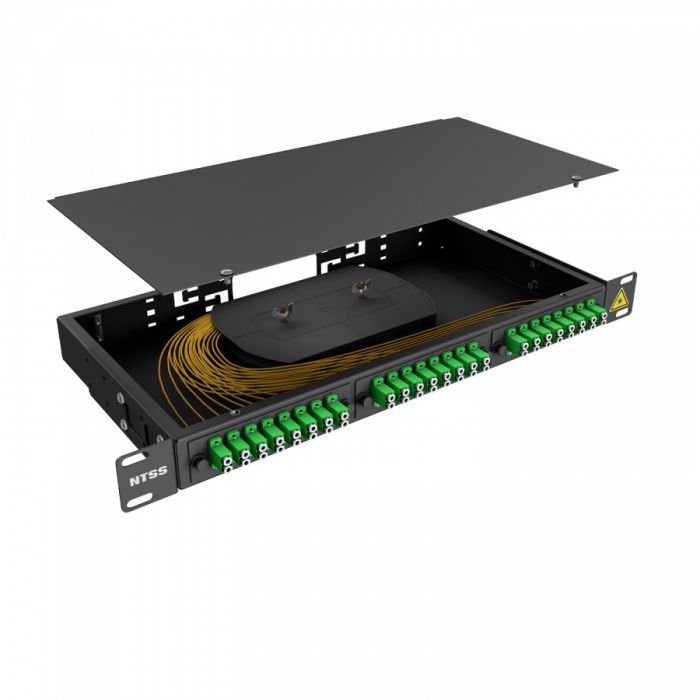 Кросс 19" NTSS PREMIUM, предсобранный 1U, 6 портов LC/APC duplex, 9/125 мкм, черный