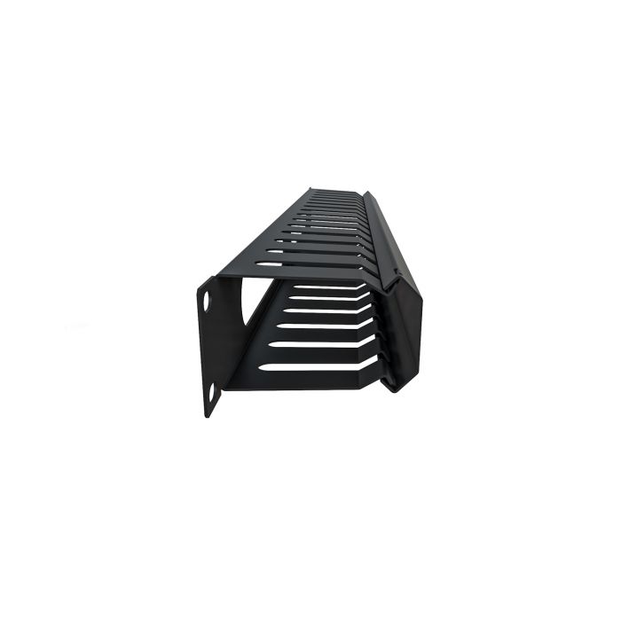 Организатор кабельный горизонтальный с крышкой NTSS, крепление 19 1U, глубиной 72мм, металл, черный RAL 9005