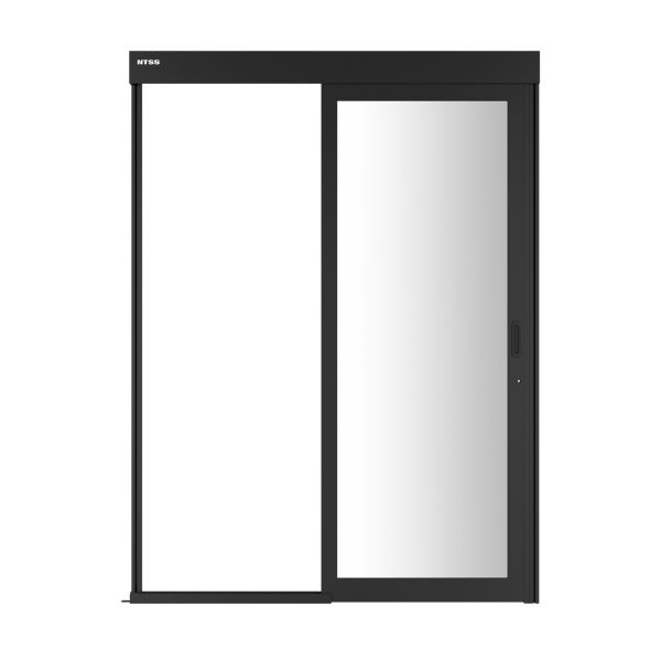 Дверной блок системы изоляции NTSS 42U, с одной механической дверью, стекло, с замком, для коридора без правого ряда шириной 800 мм, RAL 9005 чёрный