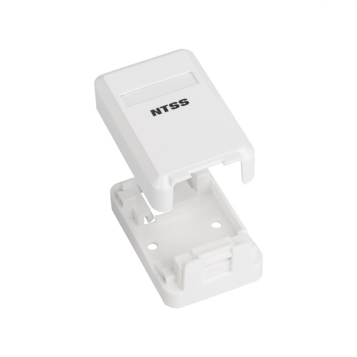 Настенная коробка NTSS PREMIUM для розеточных модулей типа Keystone 1xRJ45 со шторкой белый