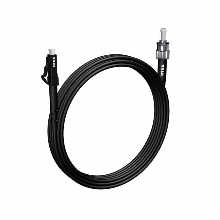 Шнур оптический NTSS spc LC/APC-ST/UPC 9/125 3.0мм 10м черный LSZH (патч-корд)