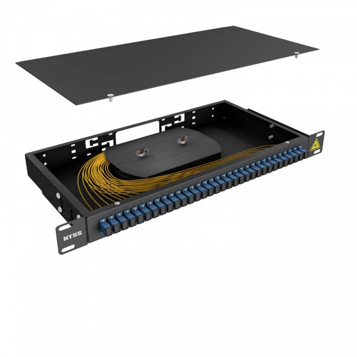 Кросс 19" NTSS PREMIUM, предсобранный 1U, 32 порта SC/UPC, 9/125 мкм, черный