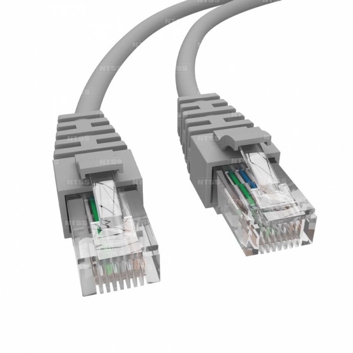 Патч-корд NTSS 2хRJ45/8P8C, T568B UTP 6 кат. литой 0.15 метра, LSZH, серый