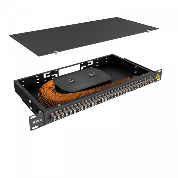 Кросс 19" NTSS PREMIUM, предсобранный 1U, 32 порта LC/UPC duplex, 50/125 мкм, черный