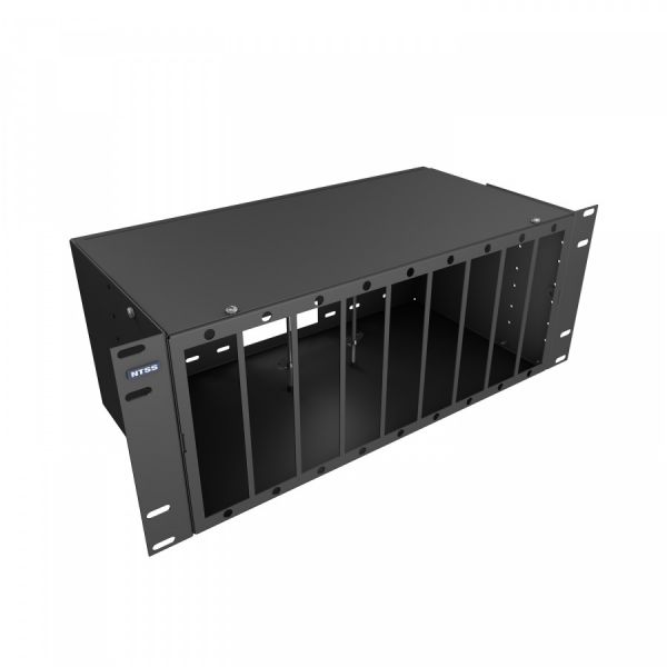Кросс NTSS оптический 19'' укомплектованный 4U, 144 порта ST/UPC, 62.5/125 мкм (планки, сплайс-кассета 5шт, пигтейлы, КДЗС, адаптеры) черный RAL 9005