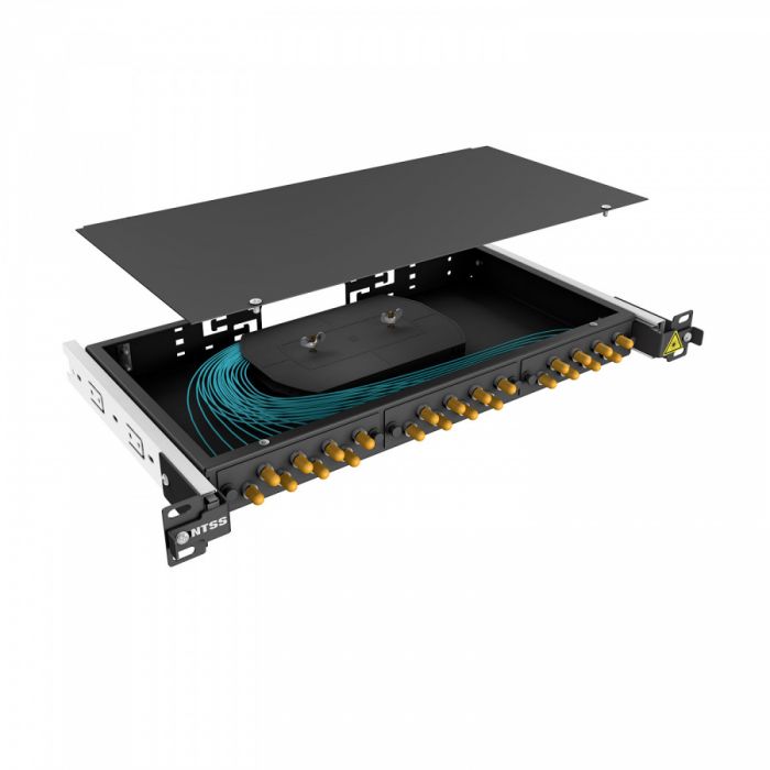 Кросс 19" NTSS PREMIUM выдвижной, предсобранный 1U, 8 портов ST/UPC, 50/125 мкм OM3