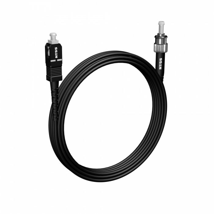 Шнур оптический NTSS PREMIUM spc SC/APC-ST/UPC 9/125 3.0мм 5м черный LSZH (патч-корд)
