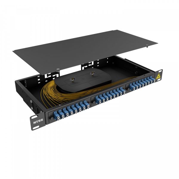 Кросс 19" NTSS PREMIUM, предсобранный 1U, 8 портов LC/UPC duplex, 9/125 мкм, черный