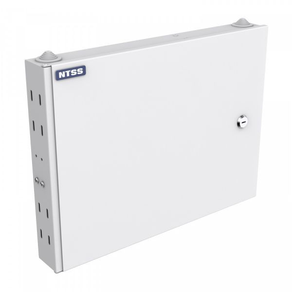 Кросс NTSS оптический настенный, укомплектованный, 12 портов LC/UPC duplex, 62.5/125 мкм (планки, сплайс-кассета, пигтейлы, КДЗС, адаптеры) серый RAL 7035