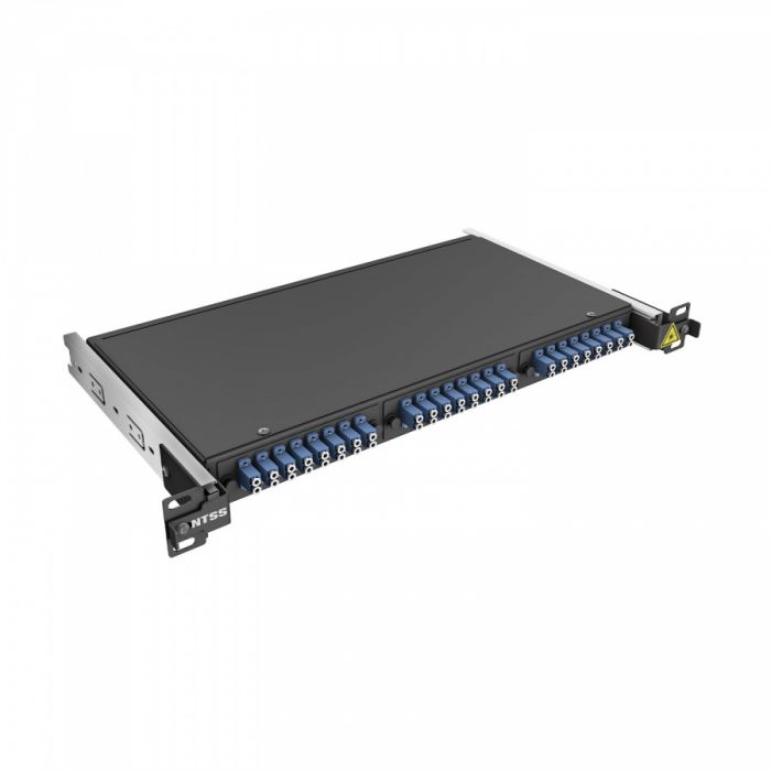 Кросс 19" NTSS PREMIUM выдвижной, предсобранный 1U, 8 портов LC/UPC duplex, 9/125 мкм, черный