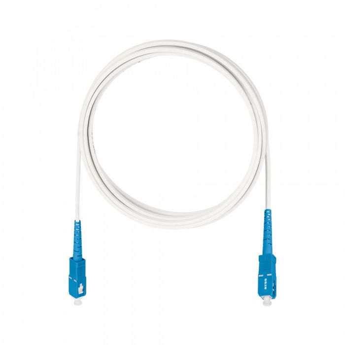 Дроп-кабель NTSS spc SC/UPC-SC/UPC G.657A1 100м LSZH S/0 стеклопруток, без ВСЭ, белый (патч-корд)