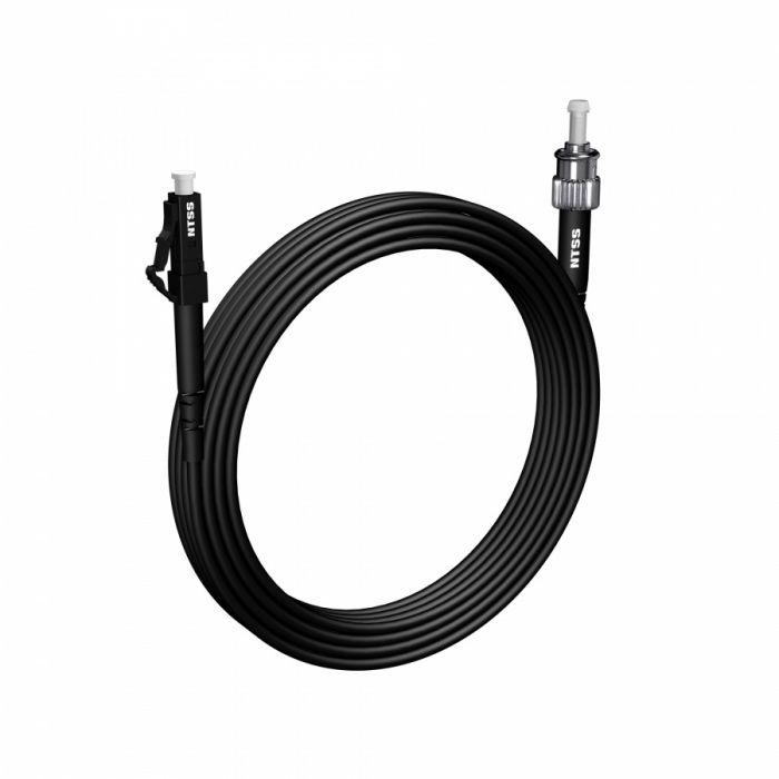 Шнур оптический NTSS PREMIUM spc LC/APC-ST/UPC 9/125 3.0мм 15м черный LSZH (патч-корд)