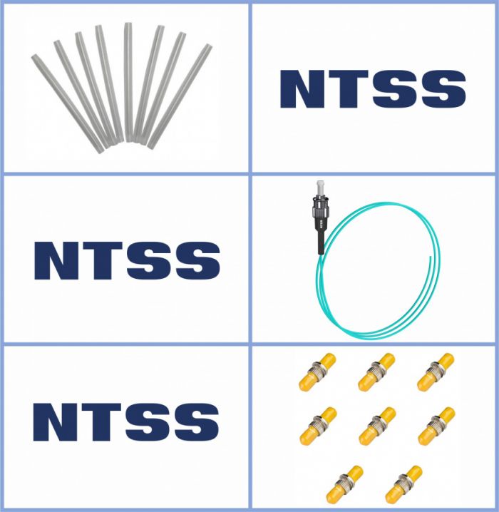 Кросс NTSS оптический настенный Микро, укомплектованный, 8 портов ST/UPC, 50/125 мкм ОМ3 (сплошная панель, ложемент, пигтейлы, КДЗС, адаптеры) серый RAL 7035