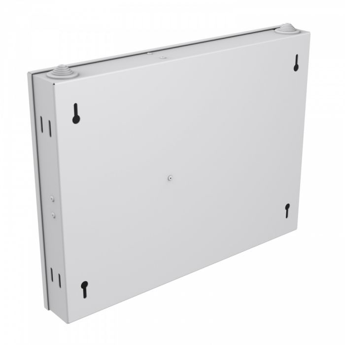 Кросс NTSS оптический настенный, укомплектованный, 16 портов LC/UPC duplex, 50/125 мкм (планки, сплайс-кассета, пигтейлы, КДЗС, адаптеры) серый RAL 7035