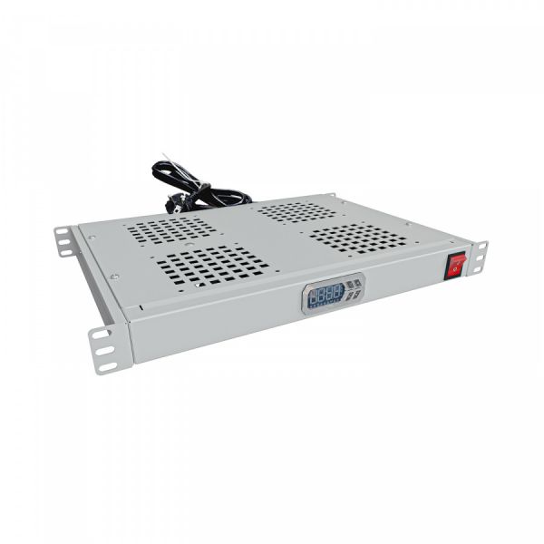 Модуль вентиляторный NTSS крепление на 19 1U, 4 элемента, электронный термоконтроллер, цифровой термодатчик, серый RAL 7035