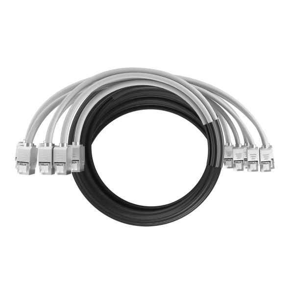 Кабельная сборка NTSS PREMIUM 6pc, FTP CAT6, оконцована разъемами KEYSTONE RJ45 FTP CAT6, заделка в чулке, вывод 0.6м, длина 21м, LSZH, серый