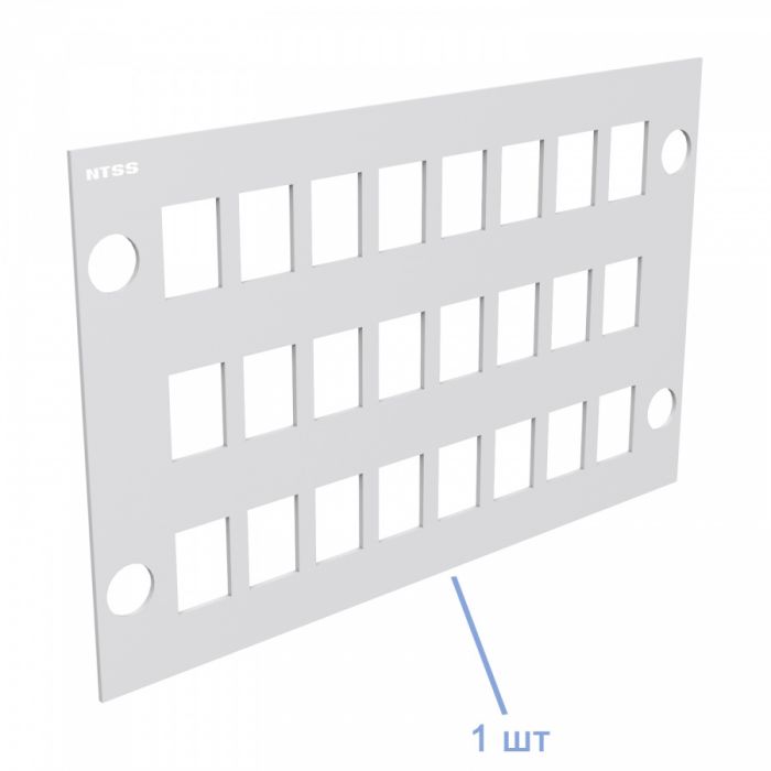 Кросс NTSS оптический настенный, укомплектованный, 24 порта SC/APC, 9/125 мкм (планки, сплайс-кассета, пигтейлы, КДЗС, адаптеры) серый RAL 7035