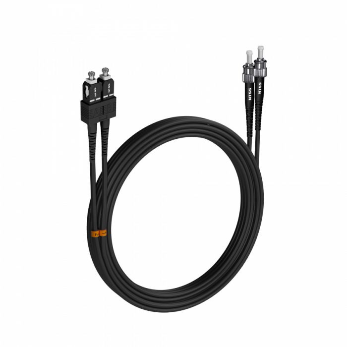 Шнур оптический NTSS PREMIUM dpc SC/UPC-ST/UPC 50/125 3.0мм 15м черный LSZH (патч-корд)