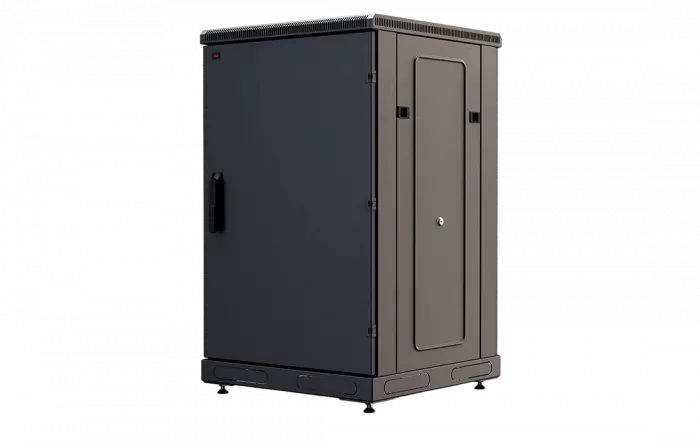 Шкаф телекоммуникационный напольный 19",18U(800x1000), ШТ-НП-М-18U-800-1000-М-Ч, передняя дверь металл, черный ССД