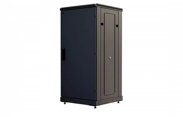 Шкаф телекоммуникационный напольный 19", 24U(800x800), ШТ-НП-М-24U-800-800-М-Ч, передняя дверь металл, черный ССД