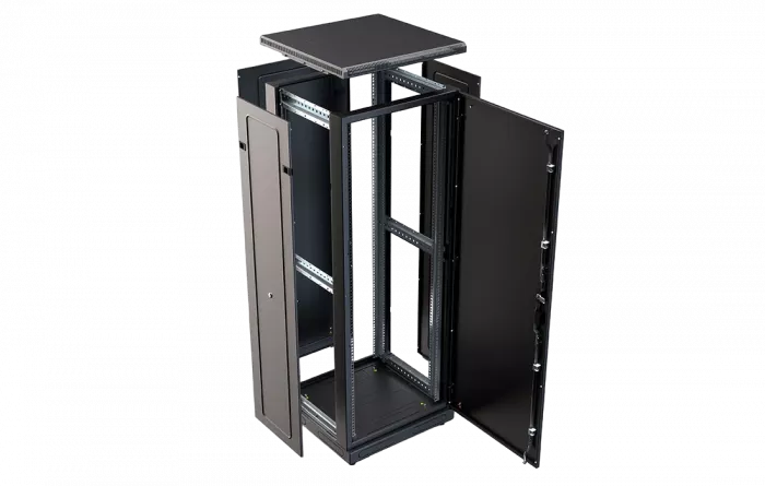 Шкаф телекоммуникационный напольный 19", 33U(600x1000), ШТ-НП-М-33U-600-1000-М-Ч, передняя дверь металл, черный ССД