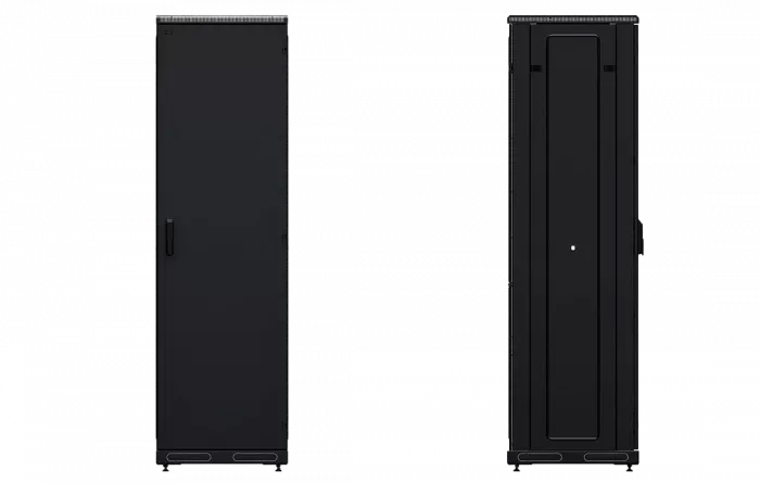 Шкаф телекоммуникационный напольный 19", 42U(600x600), ШТ-НП-М-42U-600-600-М-Ч, передняя дверь металл, черный ССД