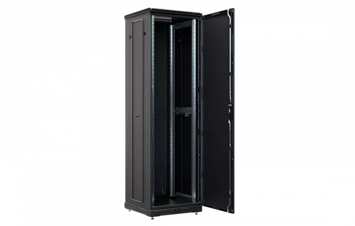 Шкаф телекоммуникационный напольный 19", 42U(600x600), ШТ-НП-М-42U-600-600-М-Ч, передняя дверь металл, черный ССД