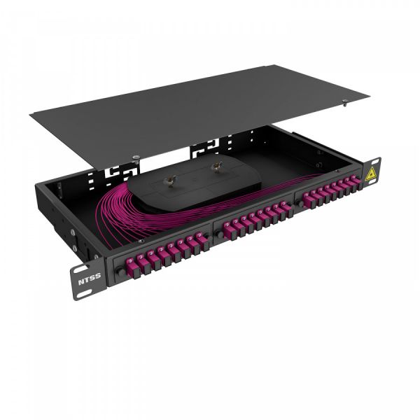 Кросс 19" NTSS PREMIUM, предсобранный 1U, 20 портов SC/UPC, 50/125 мкм OM4, черный