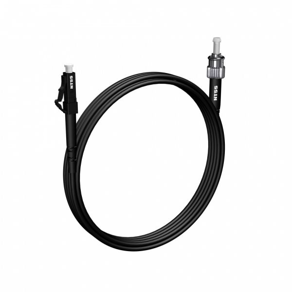 Шнур оптический NTSS spc LC/APC-ST/UPC 9/125 3.0мм 3м черный LSZH (патч-корд)