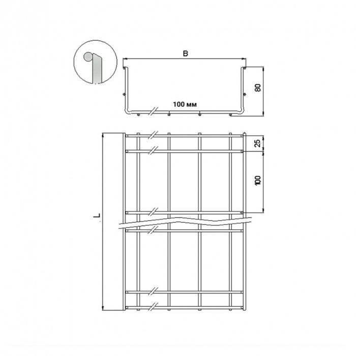 Проволочный лоток NTSS 85х100х3000