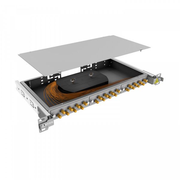Кросс 19" NTSS PREMIUM выдвижной, предсобранный 1U, 24 порта ST/UPC, 50/125 мкм
