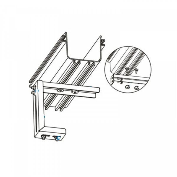 Кронштейн опорный NTSS, "Г"-типа,  для установки на шкафы, для лотков шириной 240мм (комплект с крепежем)