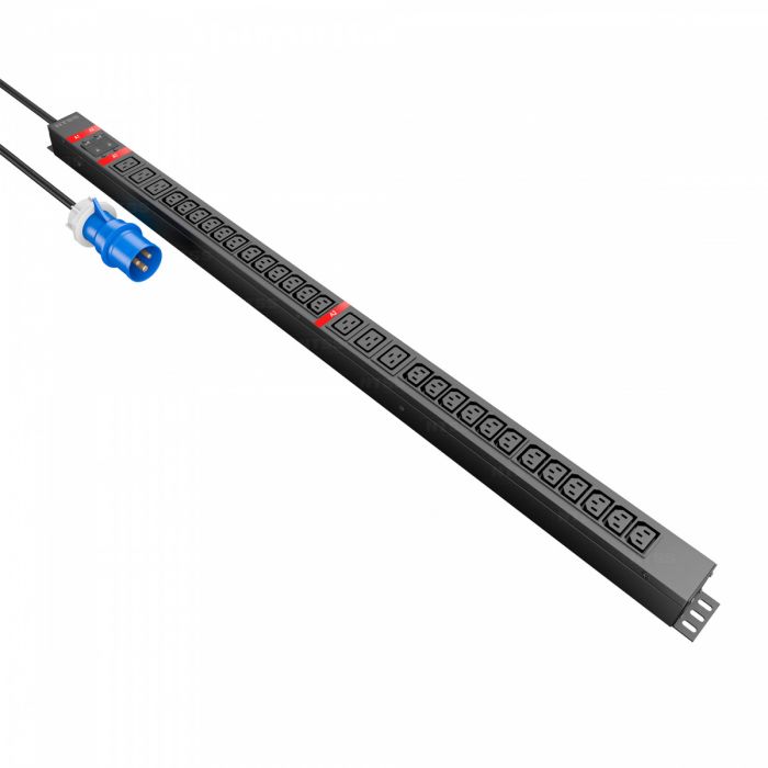 Блок распр.питания NTSS, Basic, 1ф32А, 7.4кВт, 2 гидр.авт., (24)С13, (6)С19, сталь, 3м каб., вил. IEC 60309