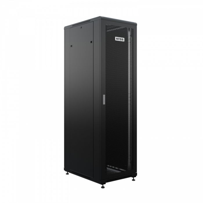 Шкаф напольный универсальный серверный NTSS R 42U 600х800мм, 4 профиля 19, двери перфорированная и сплошная металл, боковые стенки съемные, регулируемые опоры, разобранный, черный RAL 9005