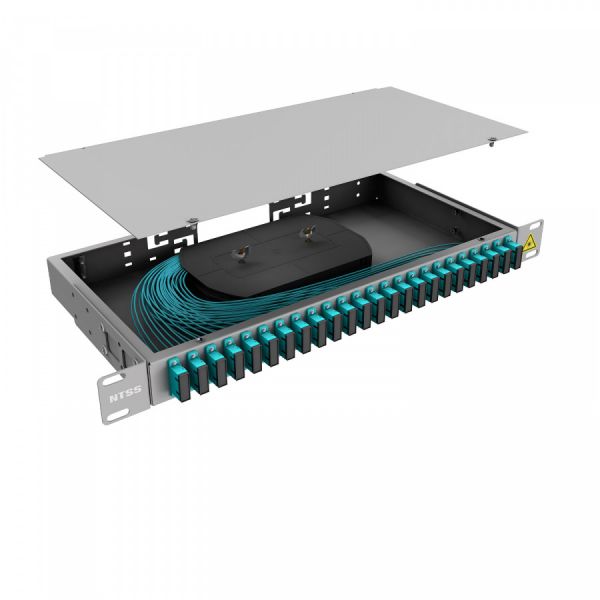 Кросс 19" NTSS PREMIUM, предсобранный 1U, 16 портов SC/UPC duplex, 50/125 мкм OM3