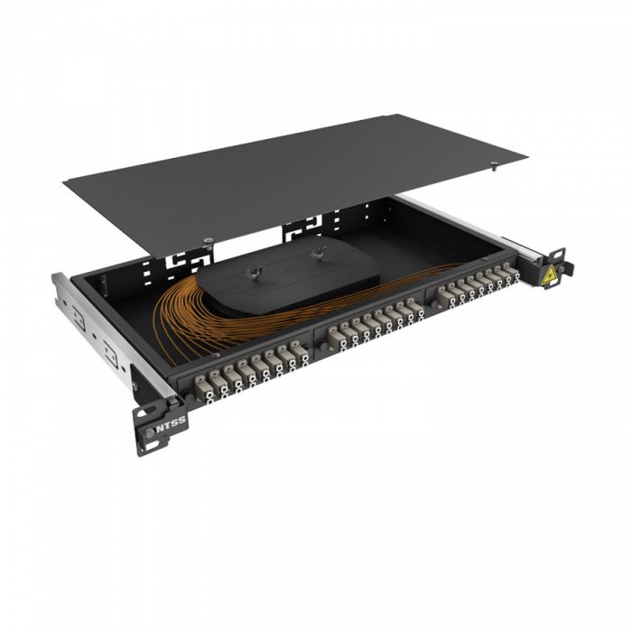 Кросс 19" NTSS PREMIUM выдвижной, предсобранный 1U, 16 портов LC/UPC duplex, 62.5/125 мкм, черный