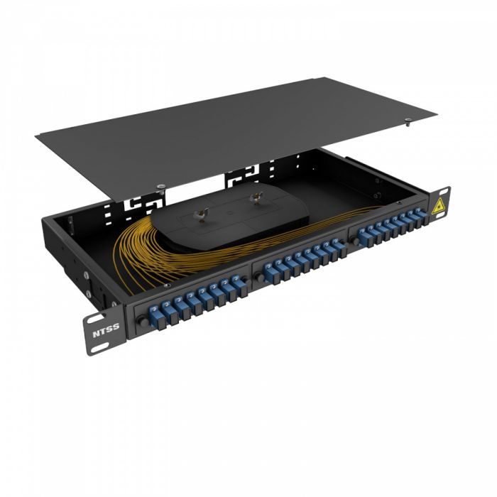 Кросс 19" NTSS PREMIUM, предсобранный 1U, 20 портов SC/UPC, 9/125 мкм, черный