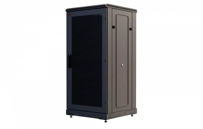 Шкаф телекоммуникационный напольный 19", 24U(800x800), ШТ-НП-М-24U-800-800-П-Ч, передняя дверь перфорация, черный ССД