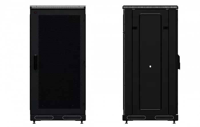 Шкаф телекоммуникационный напольный 19", 24U(800x800), ШТ-НП-М-24U-800-800-П-Ч, передняя дверь перфорация, черный ССД