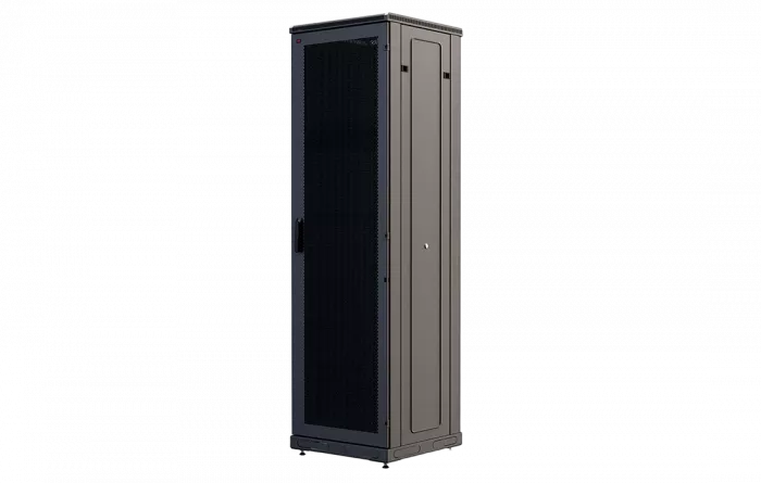 Шкаф телекоммуникационный напольный 19", 42U(800x1000), ШТ-НП-М-42U-800-1000-П-Ч, передняя дверь перфорация, черный ССД