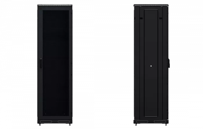 Шкаф телекоммуникационный напольный 19", 42U(800x1000), ШТ-НП-М-42U-800-1000-П-Ч, передняя дверь перфорация, черный ССД