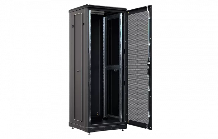 Шкаф телекоммуникационный напольный 19", 33U(600x600), ШТ-НП-М-33U-600-600-П-Ч, передняя дверь перфорация, черный ССД