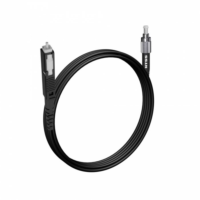 Шнур оптический NTSS spc MU/UPC-FC/UPC 9/125 2.0мм 3м черный LSZH (патч-корд)