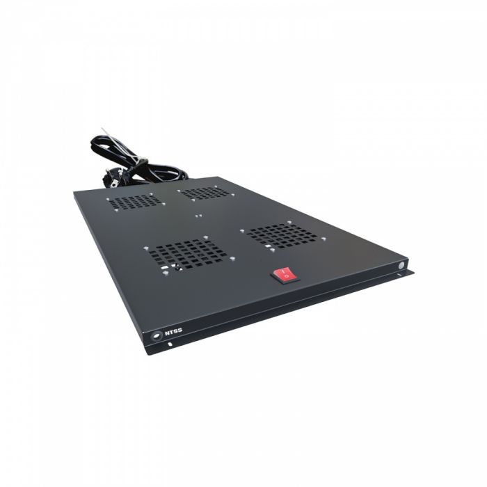 Модуль вентиляторный NTSS потолочный для шкафов серии R глубиной 1000мм на 4 элемента потолочный без термостата, черный RAL 9005