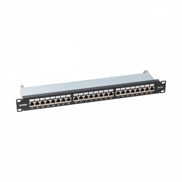 Патч-панель NTSS PREMIUM 1U 24 порта RJ45 FTP cat.5е, Krone IDC (инструмент в комплекте), с органайзером