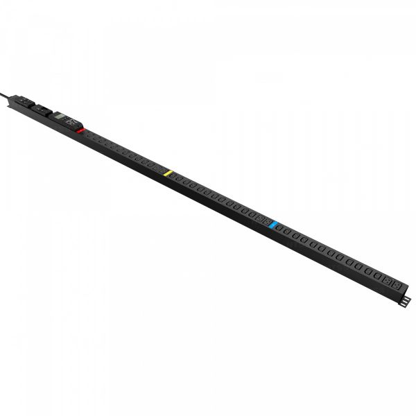 Блок распределения питания NTSS Metered, 3ф16А, 11кВт, 3 автоматических выключателя, (36)С13, (6)С19, 3м кабель с вилкой IEC 60309, 1769х52х44.4 мм