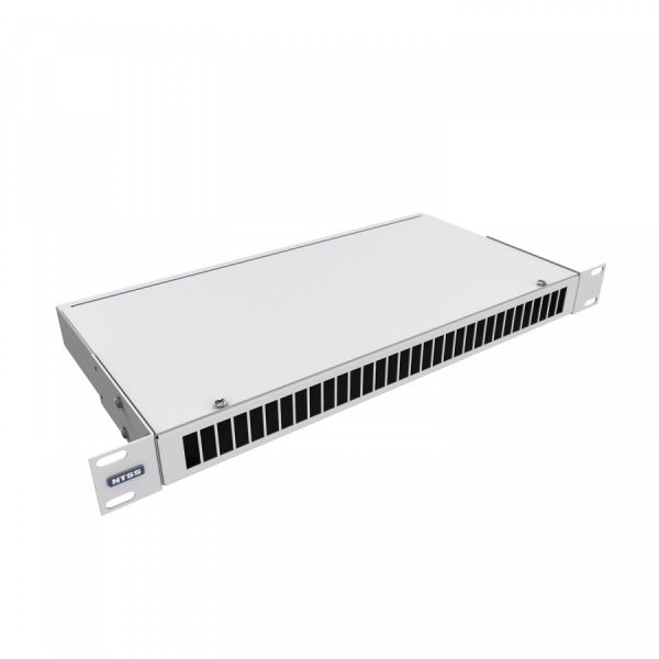 Кросс NTSS оптический 19'' укомплектованный 1U, 8 портов SC/UPC duplex, 9/125 мкм (сплошная панель, сплайс-кассета, пигтейлы, КДЗС, адаптеры) серый RAL 7035