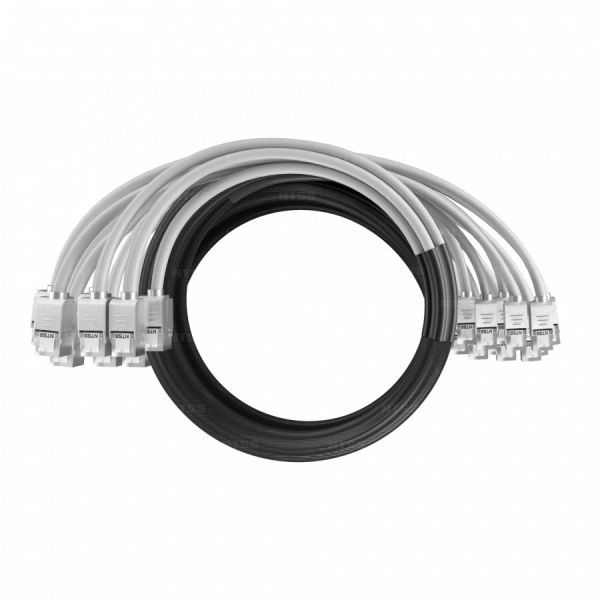 Кабельная сборка NTSS PREMIUM 12pc, FTP CAT5e, оконцована разъемами KEYSTONE RJ45 FTP CAT5e, заделка в чулке, вывод 0.6м, длина 7м, LSZH, серый