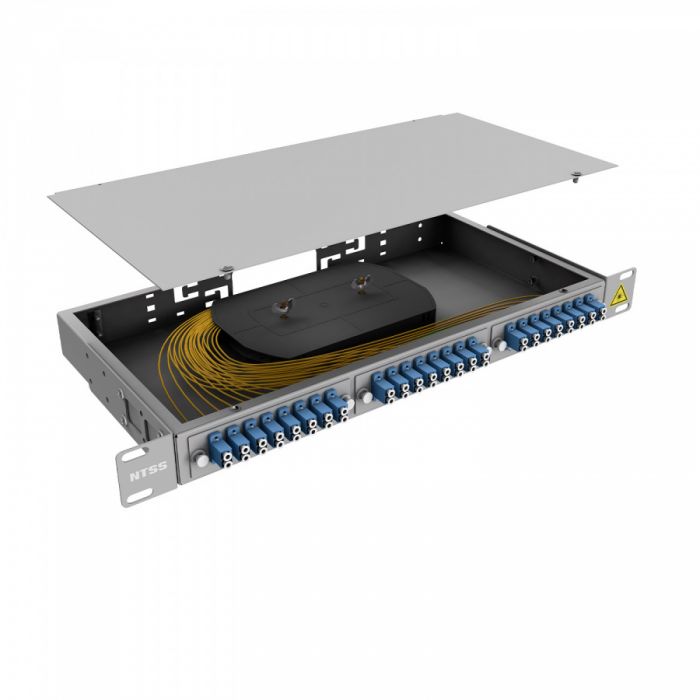Кросс 19", NTSS PREMIUM, предсобранный 1U, 4 порта LC/UPC duplex, 9/125 мкм (планки, сплайс-кассета, пигтейлы, КДЗС, адаптеры)